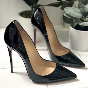 Christian Louboutin Black Patent Leather So Kate 120mm